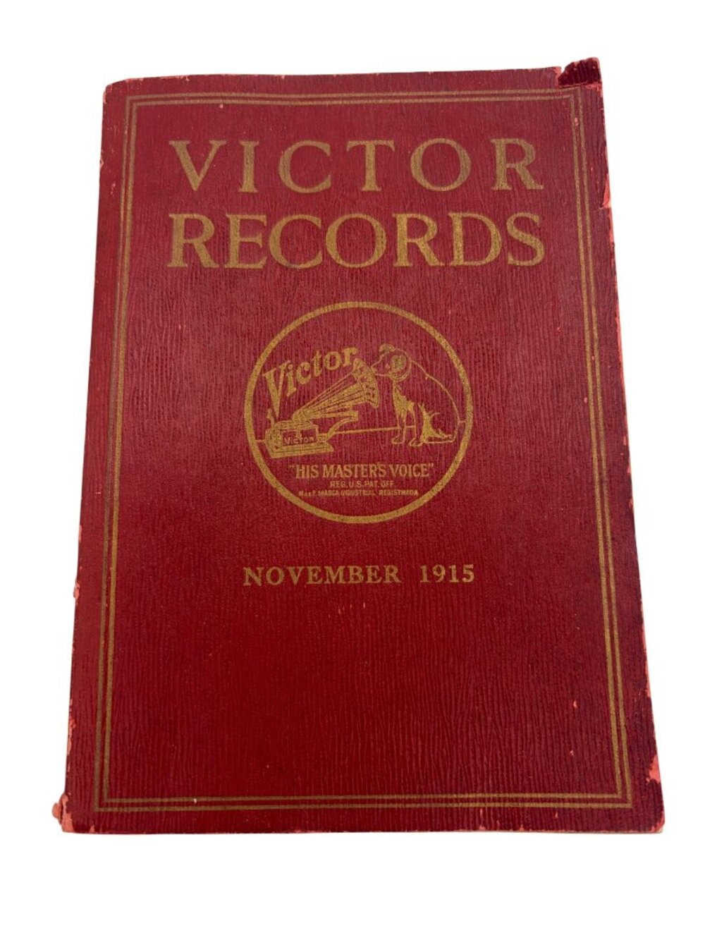 Victor Records Catalog November 1915 2nd Edition His Masters Voice Antique Book
